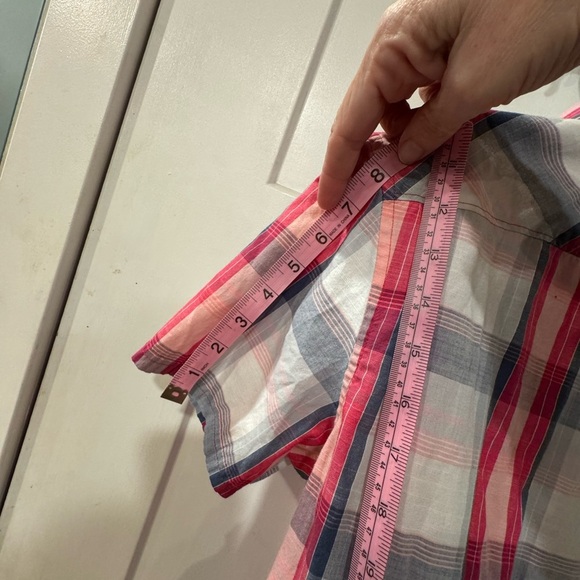 Original Penguin Plaid Shirt Size M Short Sleeve Button Up F1.2 - Picture 5 of 9